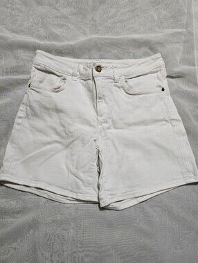 Anthropologie Pilcro & The Letterpress Script Jean Denim Shorts White
